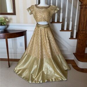 Luxury Champagne Gold Lehenga